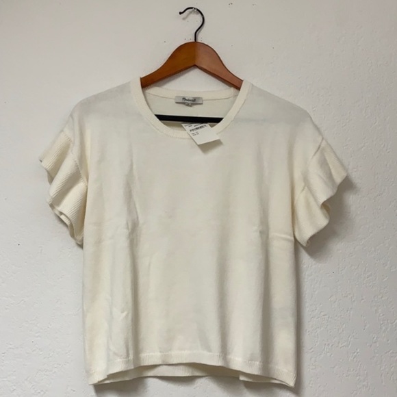 Madewell Ruffle Sleeve Sweater Tee XS - Picture 3 of 8